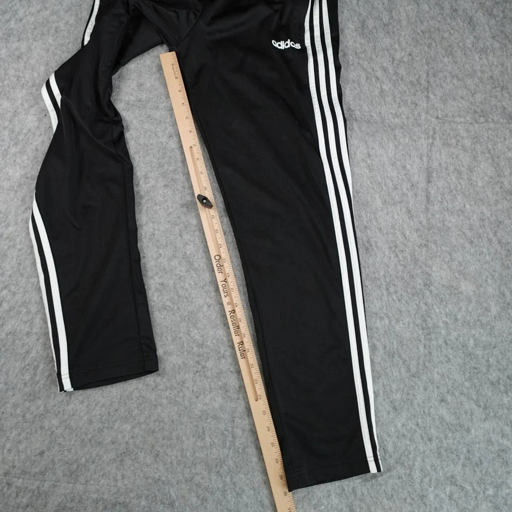 Adidas Pants Mens Medium Black White Three Stripe Essentials Tricot DQ3090